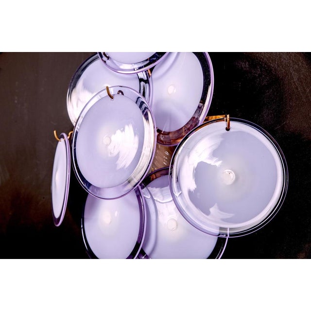 Glass Amethyst Murano Glass Disc Sconce or Wall Light, 1970s For Sale - Image 7 of 11
