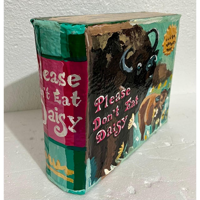 Jean Lowe, Book Sculpture Paper Mache Enamel Painting Jean Lowe Please Don't Eat Daisy For Sale - Image 18 of 18