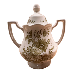 Vintage Royal Staffordshire Hathaway Ironstone by J.& G. Meakin England Lidded Sugar Dish