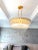 Mid-Century Modern Satin Brass Chandelier With Glass Rods by LMD Custom Lighting For Sale - Image 3 of 13