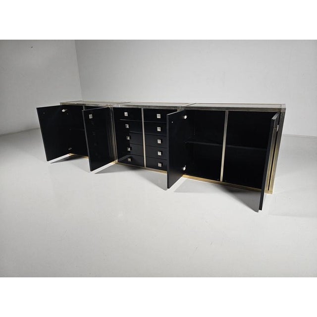 1970s Black Lacquered Sideboard by Renato Zevi, 1970 For Sale - Image 5 of 14