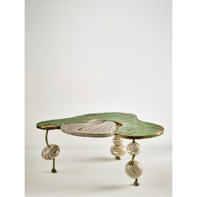 Metal Ceramic and Bronze Nimbo Coffee Table by Henry Holland Studio For Sale - Image 7 of 7