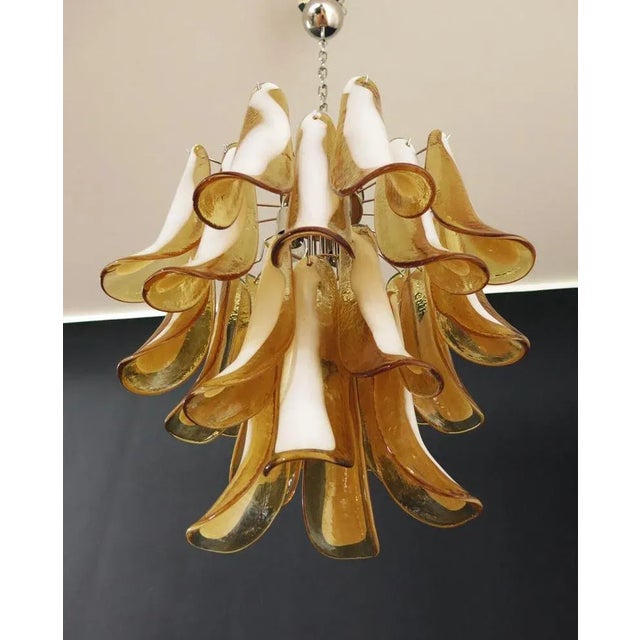 Glass Italian Murano Glass Petal Chandeliers, Set of 2 For Sale - Image 7 of 12