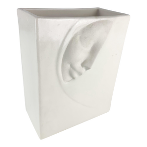 Vintage Sara Lund Style Yanny 1988 Porcelain 3d Face Vase Sculpture Pottery