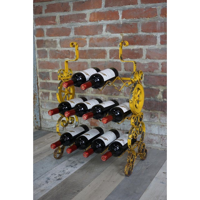 Yellow Vintage Metal Bottle Holder, 1950s For Sale - Image 8 of 9