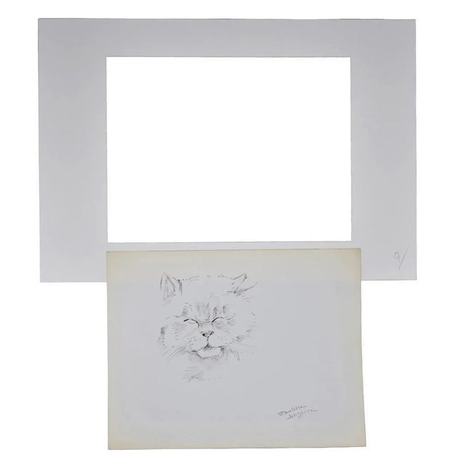 The Cat is an original drawing in pen on ivory-colored paper, realized by Marie Paulette Lagosse (1921-1996). Hand-signed...