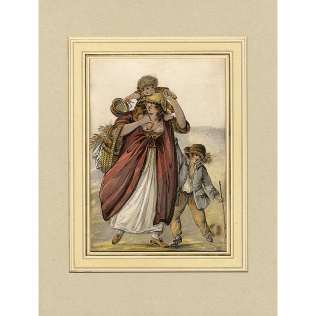 Circle of Robert Dighton, Peasant Mother & Children, 1785, Watercolour For Sale - Image 6 of 6