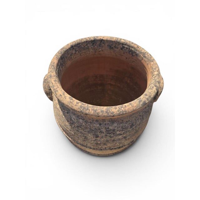 Gold Large Italian Terracotta Storage Jar with Handles, 1950s For Sale - Image 8 of 9