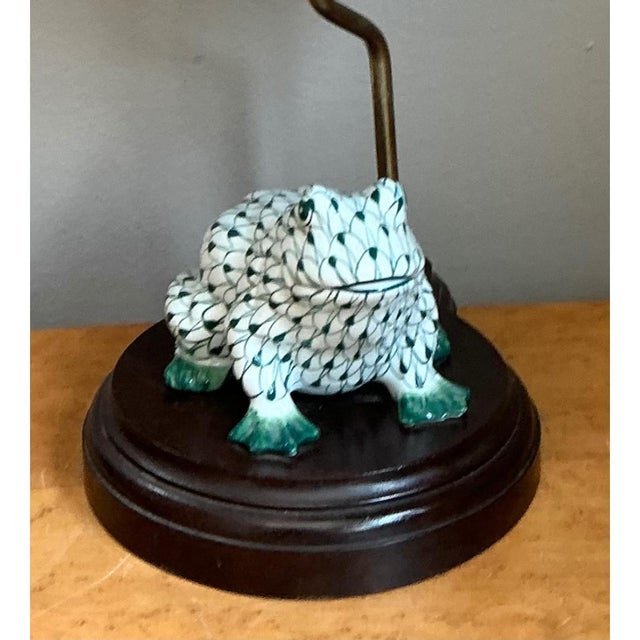 Vintage Ceramic Frog Table Lamp For Sale - Image 9 of 12