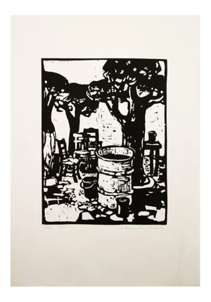 Country - Original Woodcut by H- Stangenberg-Merck - 1967 1967
