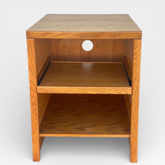Postmodern Pair of 1990s Oak Modular Utility Cabinets For Sale - Image 3 of 18