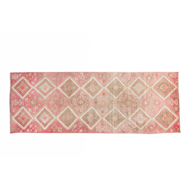 1960s Vintage Kurdish Diamond Tribal Wool Hand-Knotted Runner For Sale - Image 11 of 11