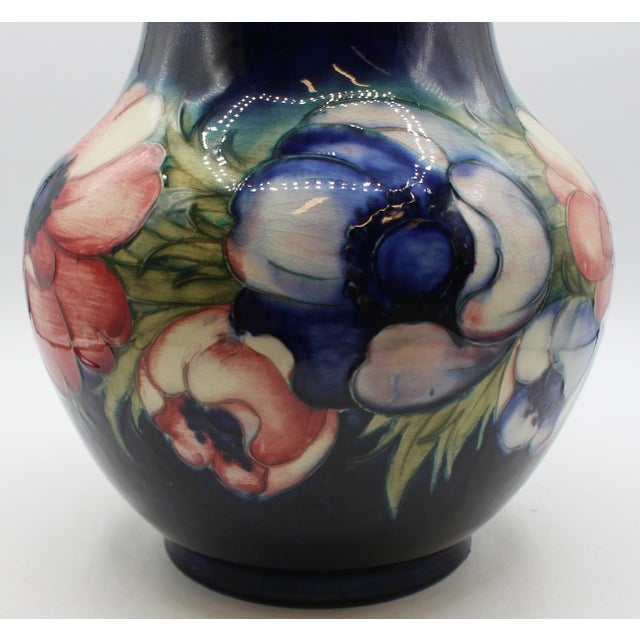 Circa 1938 large scale vase "Anemone" design by Moorcroft, England. Signed: Wm Moorcroft signature stamp; Potter H.M. The...