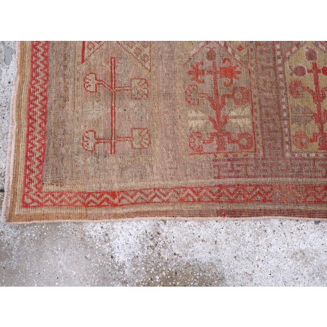 Textile Galerie Shabab Collection Early 20th Century Handmade East Turkestan Saph Khotan Runner For Sale - Image 7 of 10