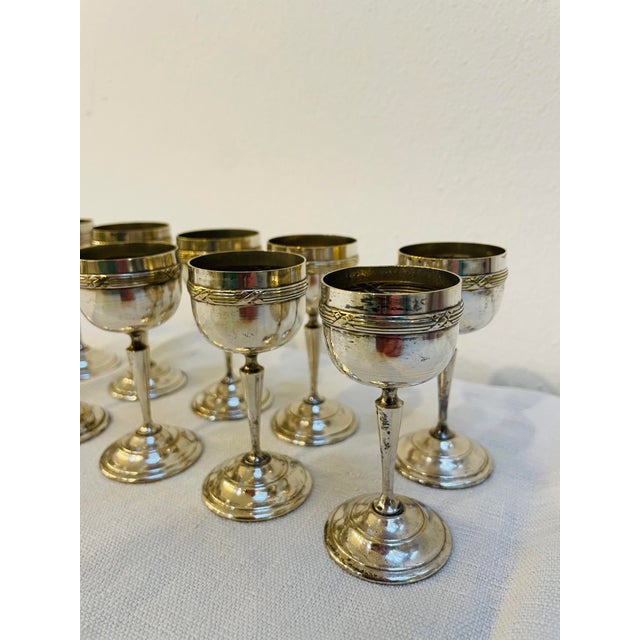 Silver Vintage French Silver-Plated Liqueur Cups, 1920s, Set of 10 For Sale - Image 8 of 8