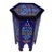 Moroccan Hexagonal Hand Painted Wooden Side Table in Majorelle Blue Zouak For Sale