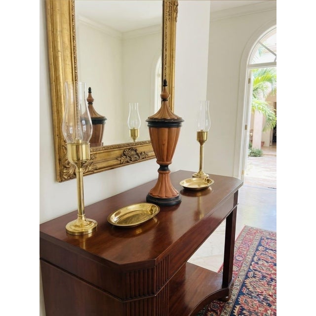 Brown Vintage Turned Wood Decorative Urn With Lid For Sale - Image 8 of 12