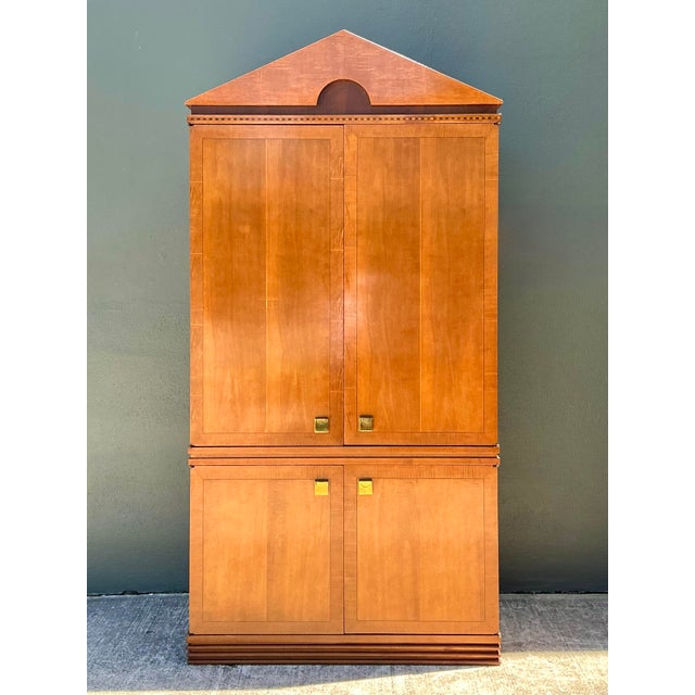 Late 20th Century Vintage Hickory White Pediment Armoire For Sale - Image 5 of 12