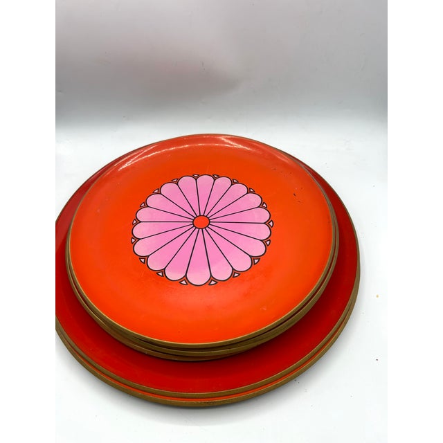 Vintage CTO Japan Melamine Flower Power Plates and Serving Platters, Set of 10 For Sale - Image 11 of 17