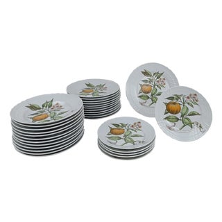 China Dinner Service with a Botanical Print attributed to Munting Abraham from Richard Ginori, 1980s, Set of 30 For Sale