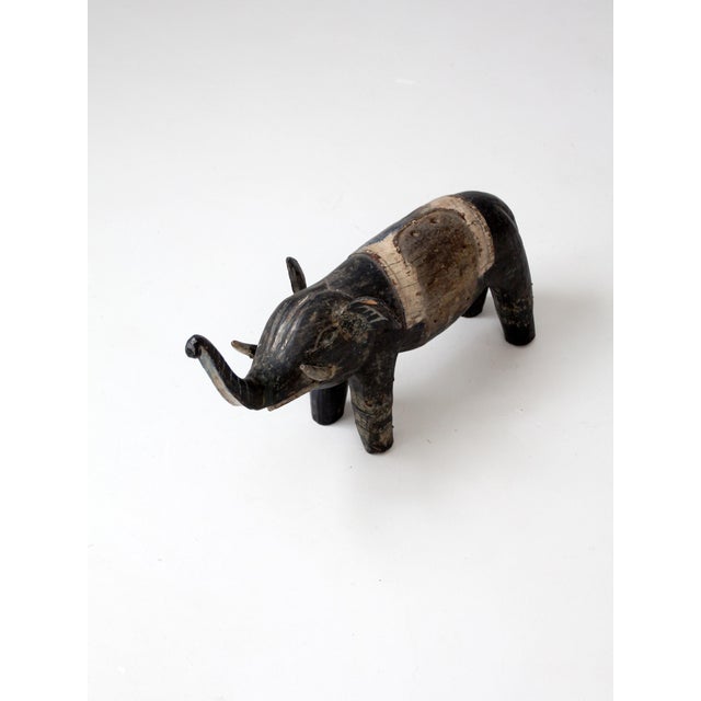 Antique Hand-Carved Wood Elephant For Sale - Image 12 of 12