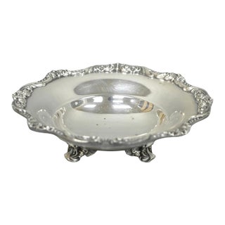 Vintage Poole "Old English" 5005 Silver Plated Small Footed Nut Dish Bowl For Sale