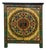 Tibetan Style Green Floral Mandala Graphic End Table Nightstand For Sale