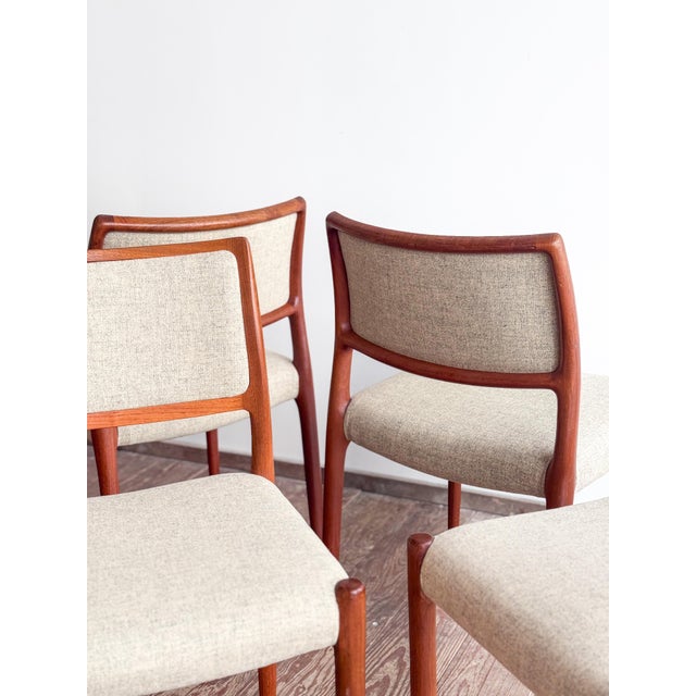 Beige Dining Room Chairs by Niels O. Møller, Set of 6 For Sale - Image 8 of 14