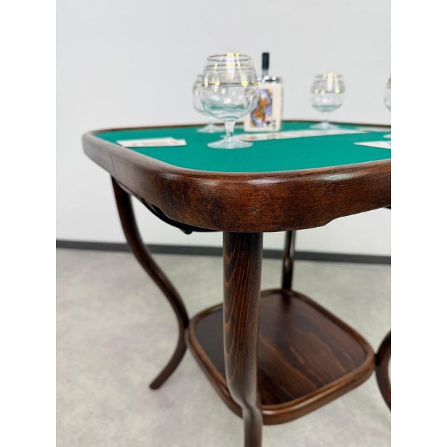 Gold Art Nouveau Bentwood Card Table Model No. 8 from Gebrüder Thonet, 1920s For Sale - Image 8 of 12