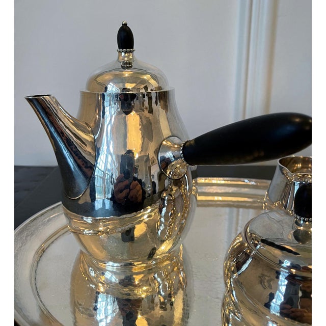 Danish Sterling Silver Coffee or Tea Set Georg Jensen For Sale - Image 10 of 18