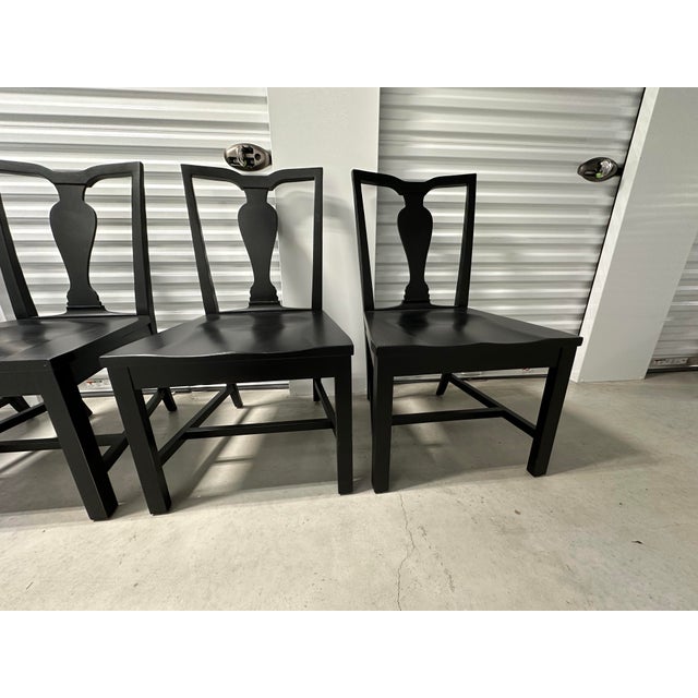 Ethan Allen Maddox Dining Chairs in Charcoal Finish- Set of 4 For Sale - Image 11 of 12