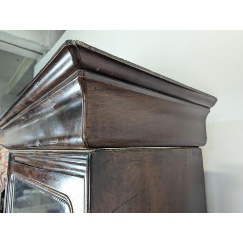 Louis Philippe Glass-Fronted Cabinet in Flamed Mahogany For Sale - Image 10 of 14