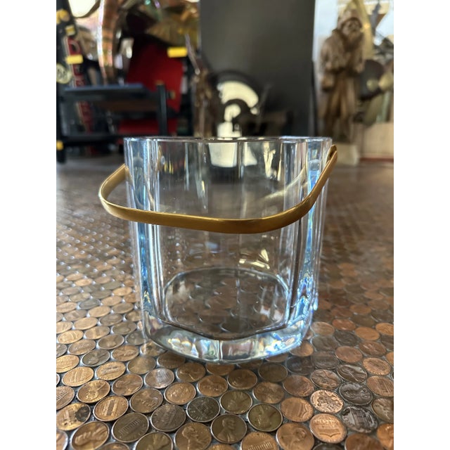 Mid-Century Modern Vintage Cartier Crystal Octagon Ice Bucket For Sale - Image 3 of 6