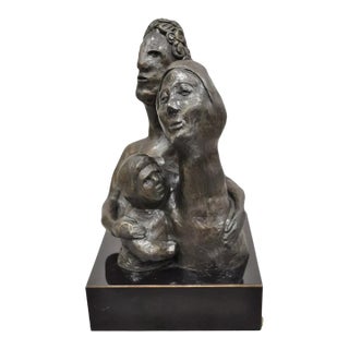 Sheryl C. Benjamin "The Family" Modern Abstract Cast Bronze Figure Sculpture For Sale