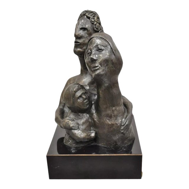 Sheryl C. Benjamin "The Family" Modern Abstract Cast Bronze Figure Sculpture For Sale