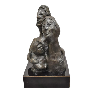 Sheryl C. Benjamin "The Family" Modern Abstract Cast Bronze Figure Sculpture