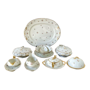 Vintage Regency Limoges China Floral Serving Pieces - Set of 12