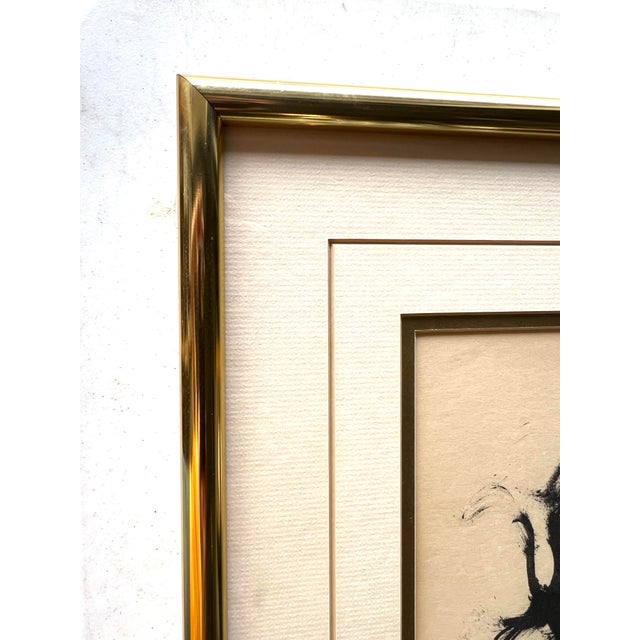 Mid-Century Modern Mid 20th Century Original Artist Proof Signed by Moshe Gat of Kibbutz Boy, Framed For Sale - Image 3 of 6