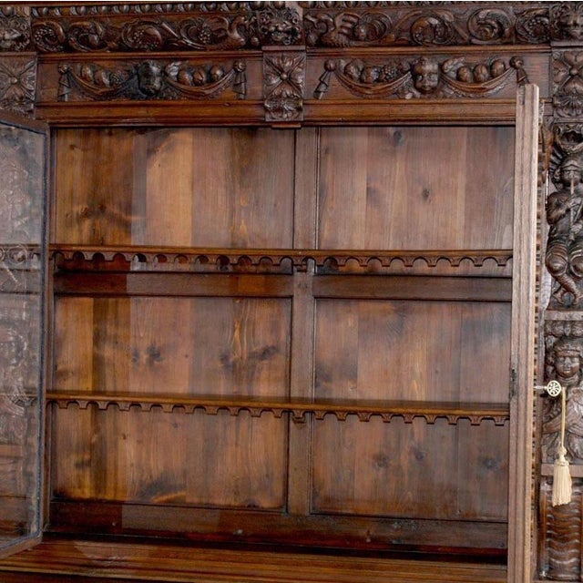 16th-Century Ligurian Carved Oak & Chestnut Credenza For Sale - Image 5 of 10
