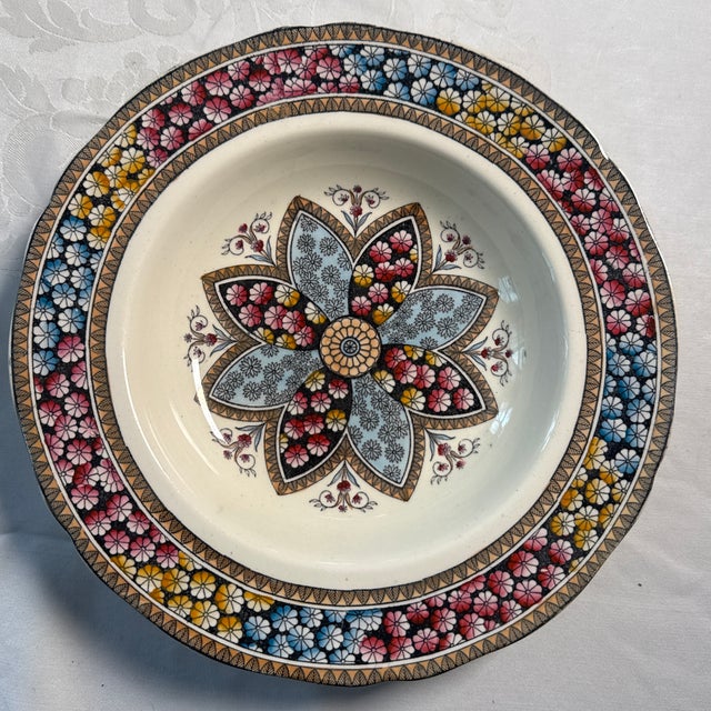 American Antique Copeland Spode “Primrose” Rimmed Soup Bowls - Set of 6 For Sale - Image 3 of 11