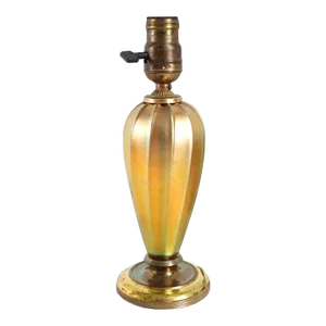 American Steuben Aurene Gold Glass Ribbed Baluster One-light Table Lamp