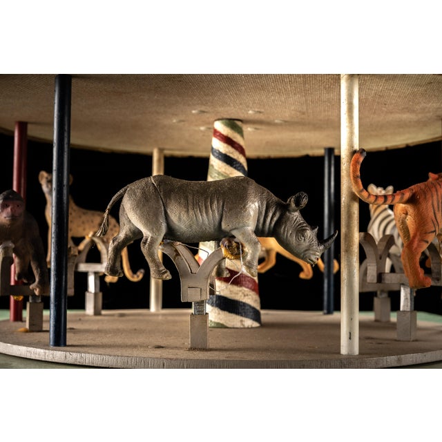 Early 20th Century Hand-Crank Mechanical Carousel Toy For Sale - Image 9 of 9