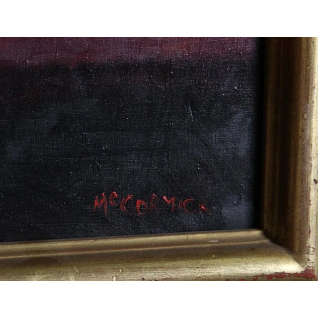 Realism Harry McCormick, Woman in Yellow Dress, Oil on Canvas For Sale - Image 3 of 4