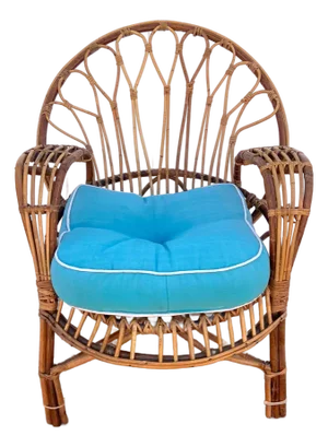 Vintage Boho Rattan Lounge Chair