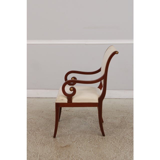 1990s Kindel Mahogany Grand Rapids Sleigh Back Arm Chair For Sale - Image 5 of 17