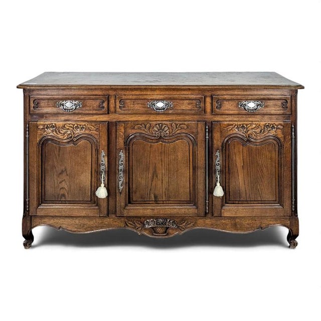Neo-Rustic Louis XV Style Oak Sideboard For Sale - Image 9 of 9