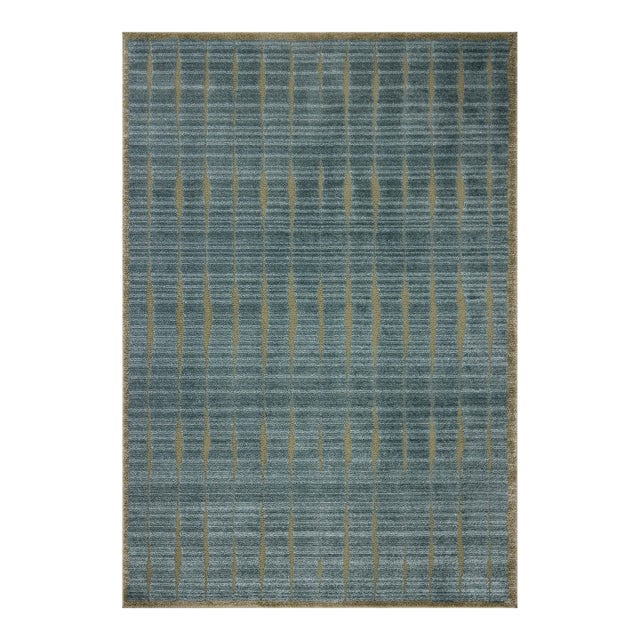 Chris Loves Julia x Loloi Calvin Ocean / Olive 2'-7" x 10'-0" Runner Rug For Sale