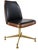 Mid-Century Modern Vintage B. Brody Seating Co. Mid-Century Modern Swivel Chair – Black Ribbed Vinyl & Woodgrain Pattern For Sale - Image 3 of 8