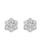 Modern 3.5 Carat, 7 Diamond Floral Cluster Flower Stud Earrings in 14 Karat White Gold For Sale - Image 3 of 8
