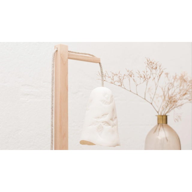 Campanula Floor Lamp in Natural Oak and Porcelain by Frau Caze For Sale - Image 11 of 15